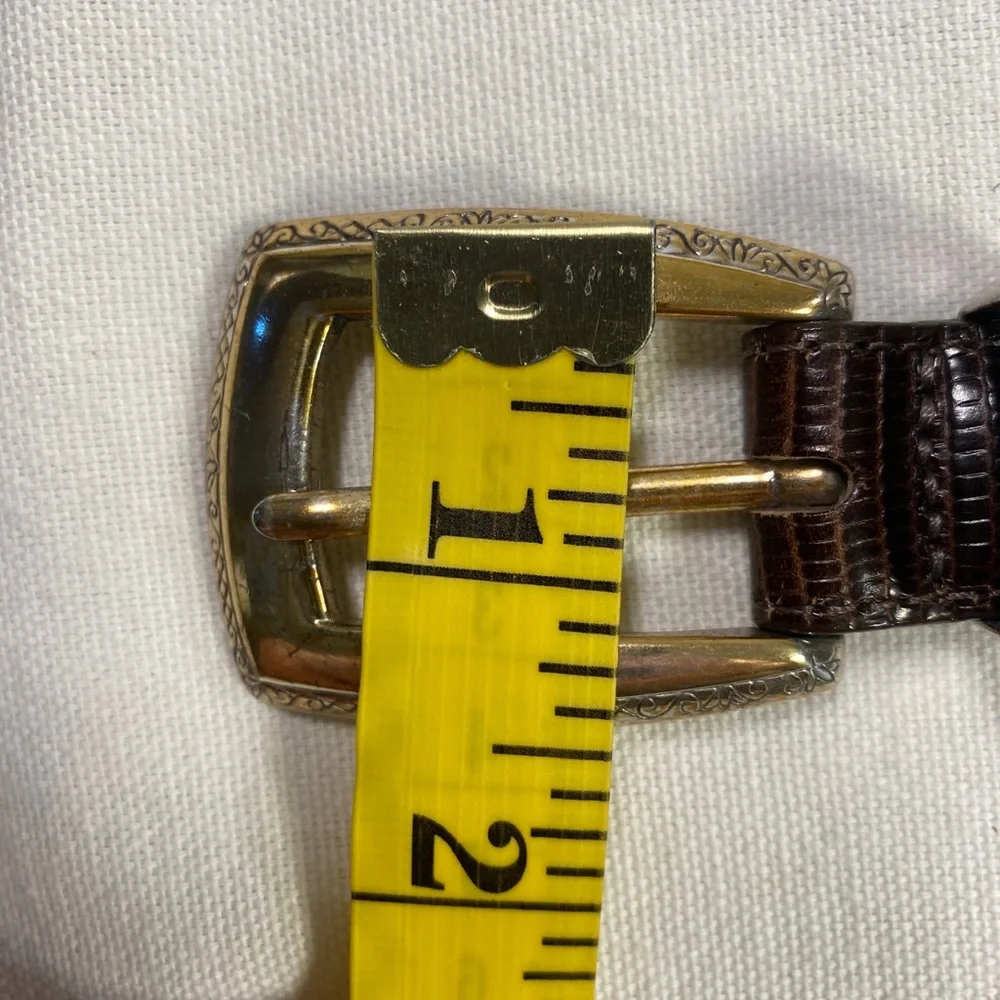 Brighton VINTAGE cowgirl MADE IN USA Belt Leather Silver Metal Faux Snake 40609‎